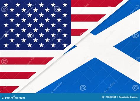 Usa Vs Scotland National Flag From Textile Relationship Between
