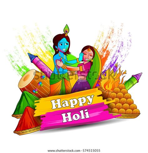 Vector Illustration India Festival Color Happy Stock Vector Royalty