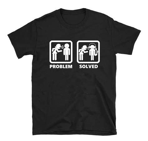 problem solved enjoy music funny t shirt recreational unisex t shirt minaze