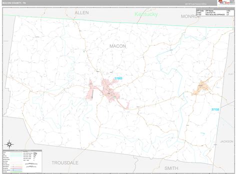 Macon County Tn Wall Map Premium Style By Marketmaps
