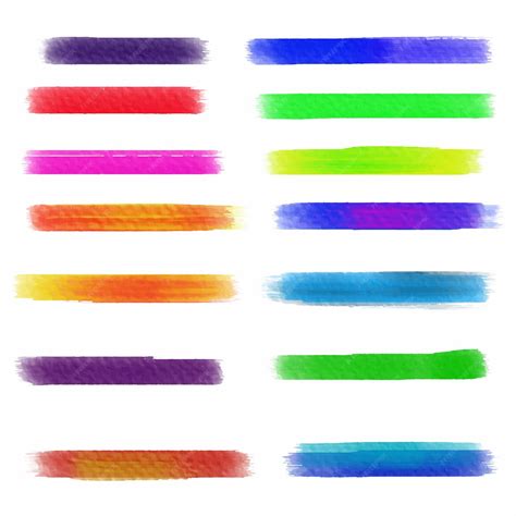 Premium Vector Colorful Watercolor Brush Stroke Collection