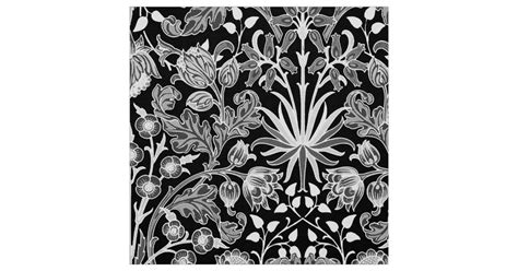 William Morris Hyacinth Print Black And White Fabric William Morris