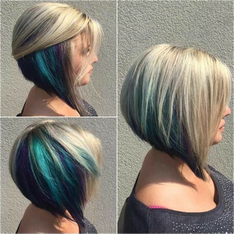 20 Best Collection Of Extreme Angled Bob Haircuts With Pink Peek A Boos
