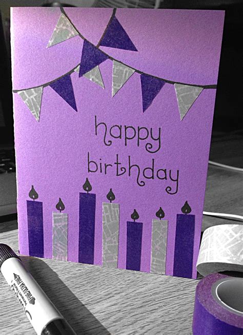 Washi tapes are decorative tapes that are made out of rice paper. Simple Birthday Card made with washi tape | Card making ...