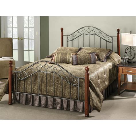Hillsdale Furniture Martino King Metal Bed With Frame And Cherry Wood