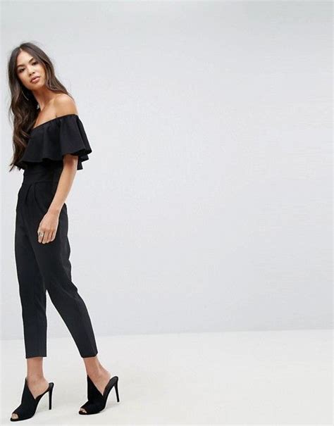 outrageous fortune bardot tailored jumpsuit with tapered leg asos bardot overall elegant