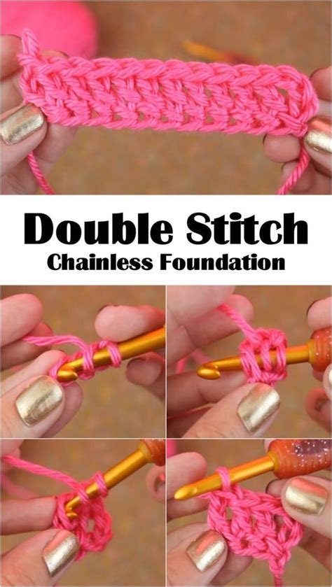 Double Stitch Chainless Foundation Beginner Crochet Tutorial Crochet