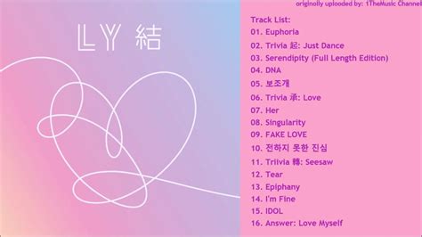 Answer album, bringing to a close one era of the south korean act's career in the most inspiring of ways. FULL ALBUM BTS (방탄소년단) - LOVE YOURSELF 結 Answer | 노래방, 시 ...