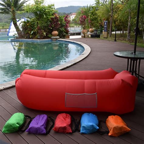 Outdoor Light Inflatable Lounger Hangout Sofa Portable Folding Beach Air Chair Bed Lazy Sleeping