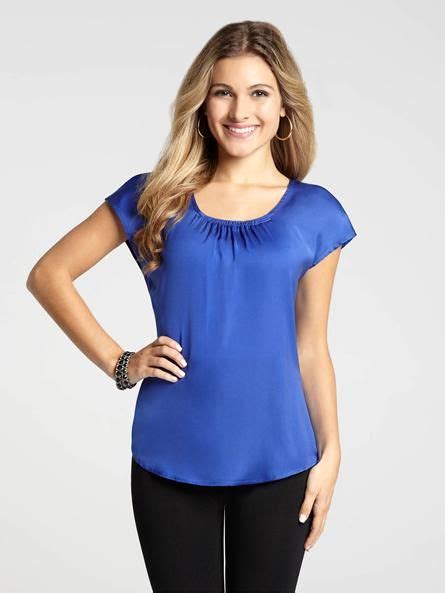 Conrad C Ruched Neck Blouse Tunic Tops Fashion Playing Dress Up