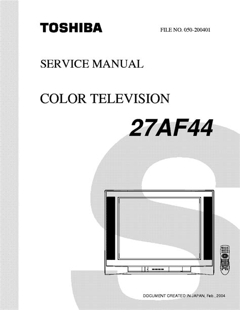 Toshiba 27af44 Equal To Sansui Tvs273 Sm Service Manual Download