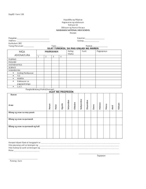 Docx Deped Form 138 Dokumentips