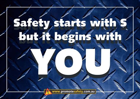 workplace safety and health slogan safety starts with s but begins with you promote safety