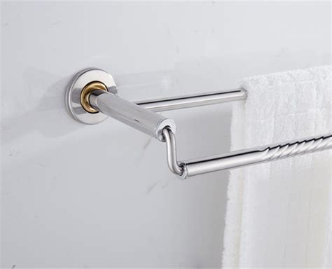 Thickening Double Towel Bar Holder Wall Mounted Bathroom Towel Rail