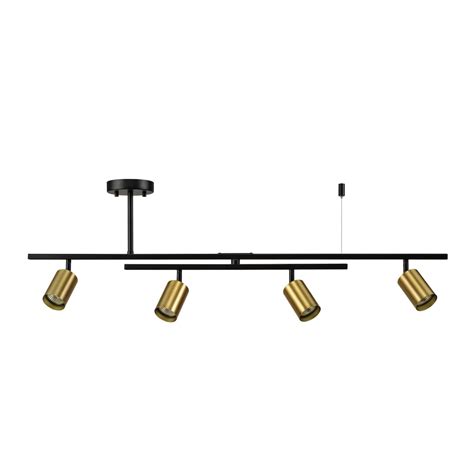 Globe Electric West 35 Ft 4 Light Matte Brass Track Lighting Kit With