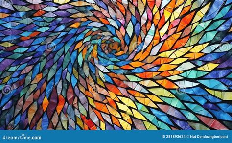 Generative AI, Stained Splendor: an Abstract Glass Mosaic Stock