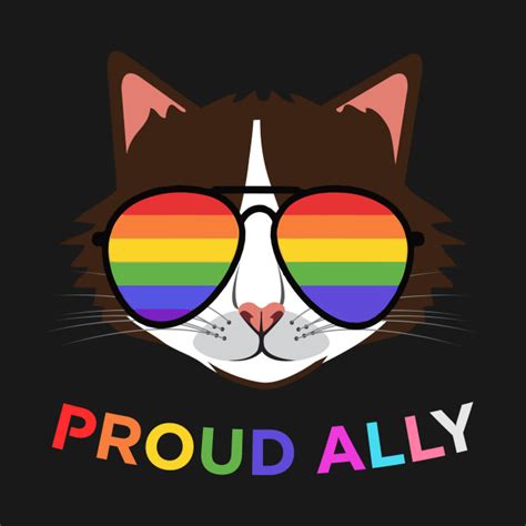 Proud Ally Gay Pride Lgbt Month Rainbow Cat Lover Gift Ideas Proud