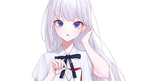 10000印刷√ Cute White Hair Blue Eyes Anime Girl 272837 Kijpsaelodda