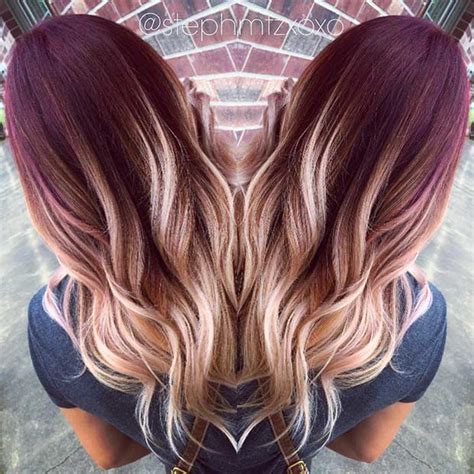 Red Brown Hair With Blonde Ombre