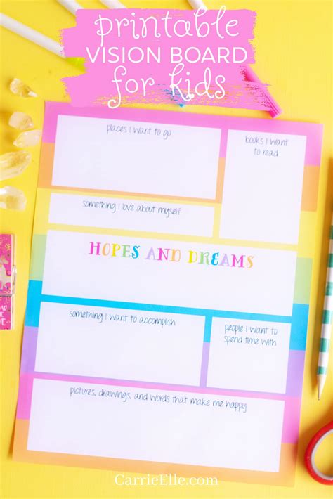 Free Printable Vision Board Template Printable Templates Free