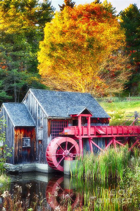 Little Red Grist Mill In Vermont Photograph By George Oze