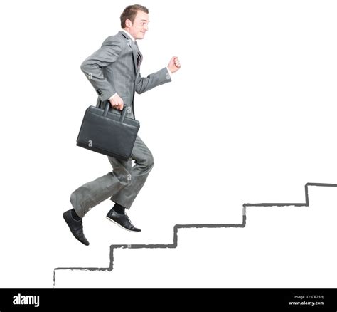 Business man climbing the corporate ladder Stock Photo - Alamy