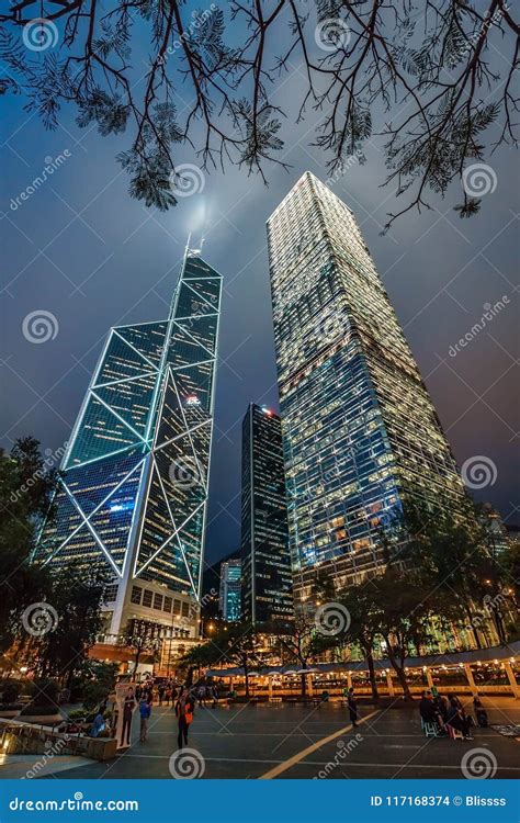 Modern Buildings Of Bank Of China Tower And Cheung Kong Centre