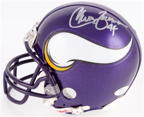Chuck Foreman Signed Vikings Mini Helmet Jsa Coa Pristine Auction