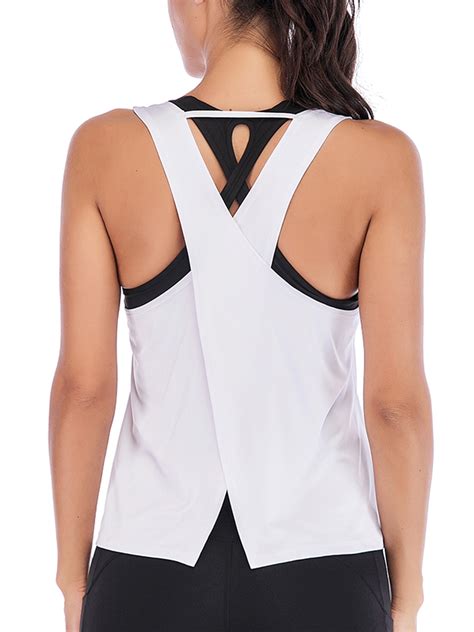 Youloveit Women Sport Yoga Vest Gym Sports Tops Shirts Active Stretch