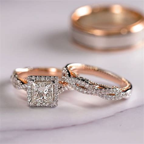 Cincin Berlian Asli Putri Mawar Emas 18k Untuk Wanita Set Perhiasan