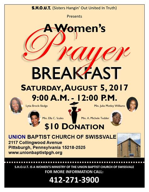 Shout Prayer Breakfast Union Baptist Church Of Swissvale