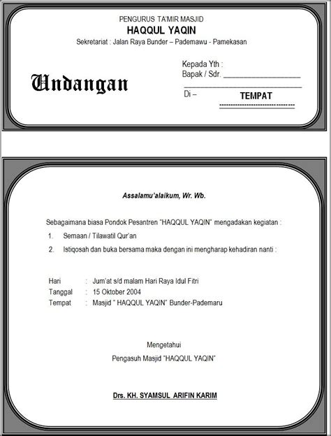 Contoh Surat Permohonan Anak Yatim Untuk Menghadiri Acara Bukber