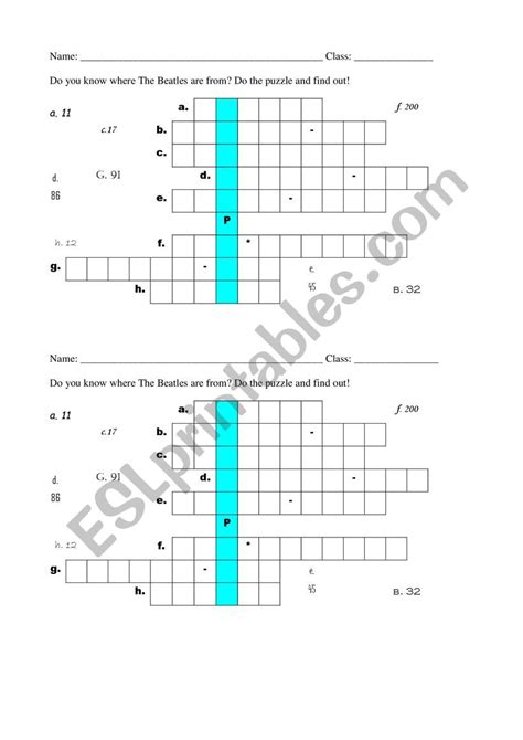 Crosword Puzzle With Numbers Esl Worksheet By Anaeb