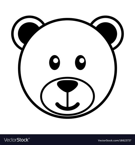 Simple Cartoon Of A Cute Bear Royalty Free Vector Image