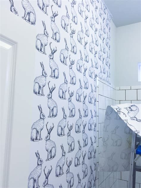 Jackalope Wallpaper Bathroom Diy Smooth Textured Walls