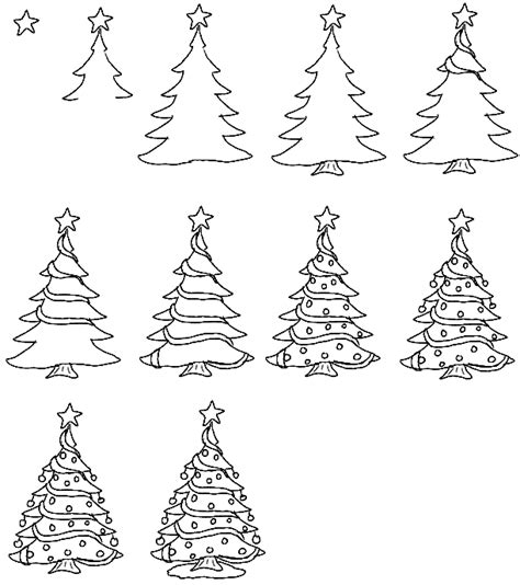 Follow along to learn how to draw this christmas tree and star on top step by step, easy. christmas tree | Christmas tree drawing, Easy christmas ...