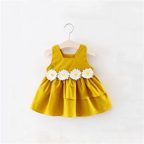 Flower Baby Girls Dress 2018 New Sleeveless Newborn Dresses For Baby