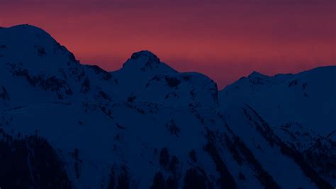 Download Wallpaper 1920x1080 Mountains Peaks Sunset Night Snow