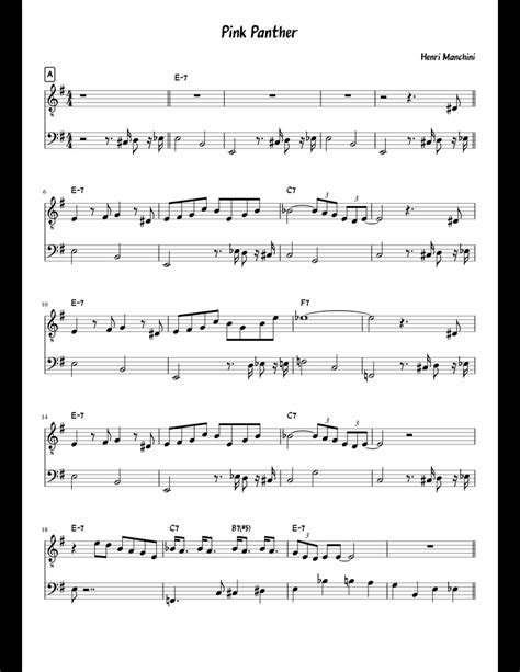 Double bass sheet music & books. Pink Panther incl. Bass sheet music for Guitar, Bass ...