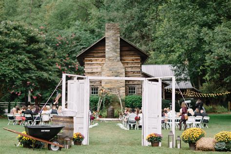Situated in quiet cozahome, arkansas near the buffalo national river; Rustic Cabin Wedding Ceremony at Leatherwood Mountains Resort