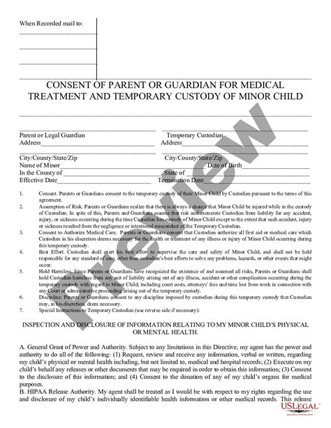 Maricopa Arizona Consent Of Parent Or Guardian For Medical Treatment