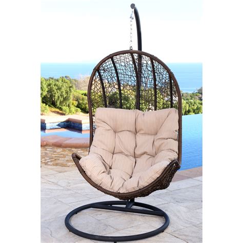Shop for outdoor hanging chairs in patio chairs & seating. Abbyson Living Cate Outdoor Wicker Egg Shaped Swing Chair ...