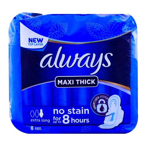 Purchase Always Maxi Thick Extra Long Pads 8 Pack Online At Special
