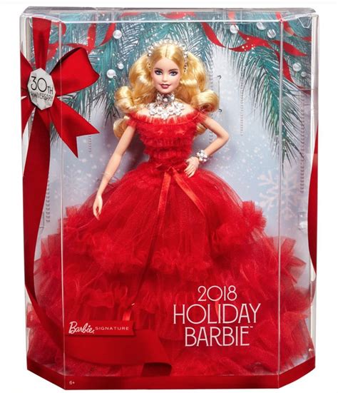 2018 Barbie Signature Series Holiday Blonde Doll 30th Anniversary