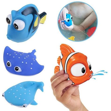 4 Pieces Lot Baby Ocean Fish Bath Toys Water Spraying Squeeze