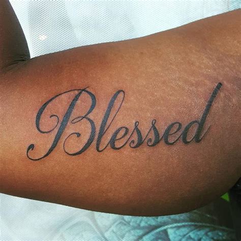Blessed Script Tattoo By Stefanee Schofield Tattoos