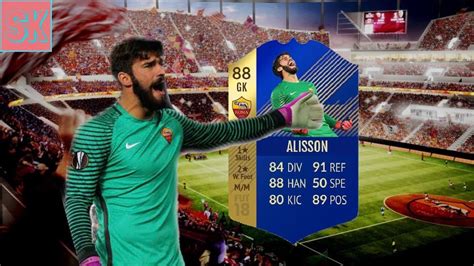 Fifa 18 88 Tots Alisson Player Review Youtube