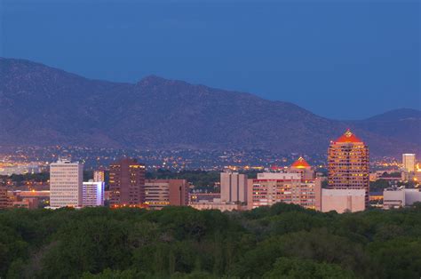 Albuquerque Skyline At Dusk Color Marketing Group