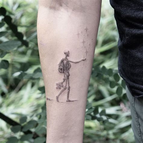 Skeleton Tattoo On The Inner Forearm
