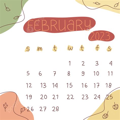 Cute Simple Calendar February 2023 Cute Calendar Design Calendar